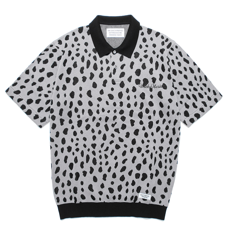 LEOPARD KNIT POLO SHIRT