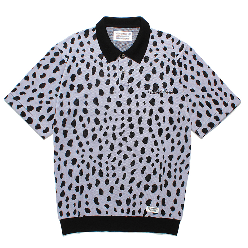 LEOPARD KNIT POLO SHIRT