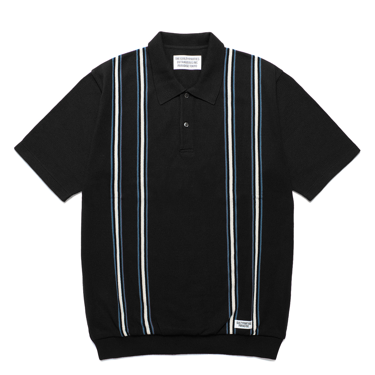 STRIPED KNIT POLO SHIRT