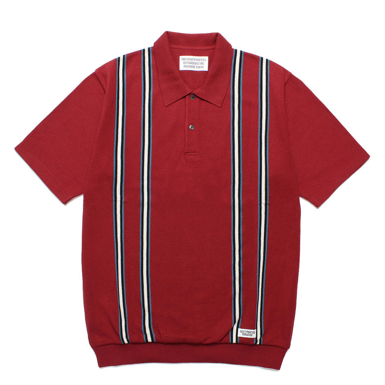 STRIPED KNIT POLO SHIRT