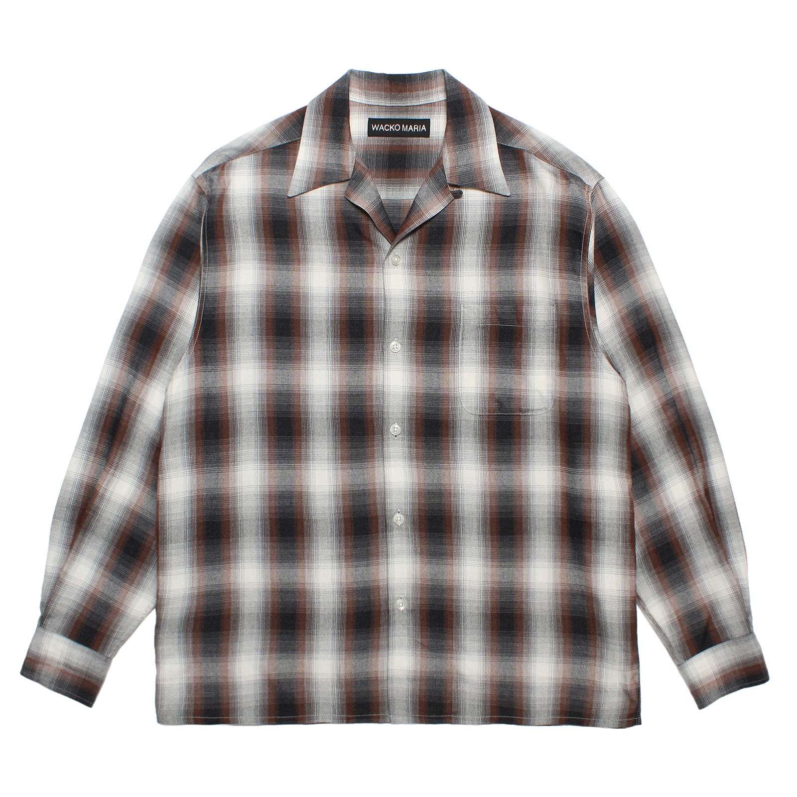OMBRE CHECK OPEN COLLAR SHIRT L/S (TYPE-2)