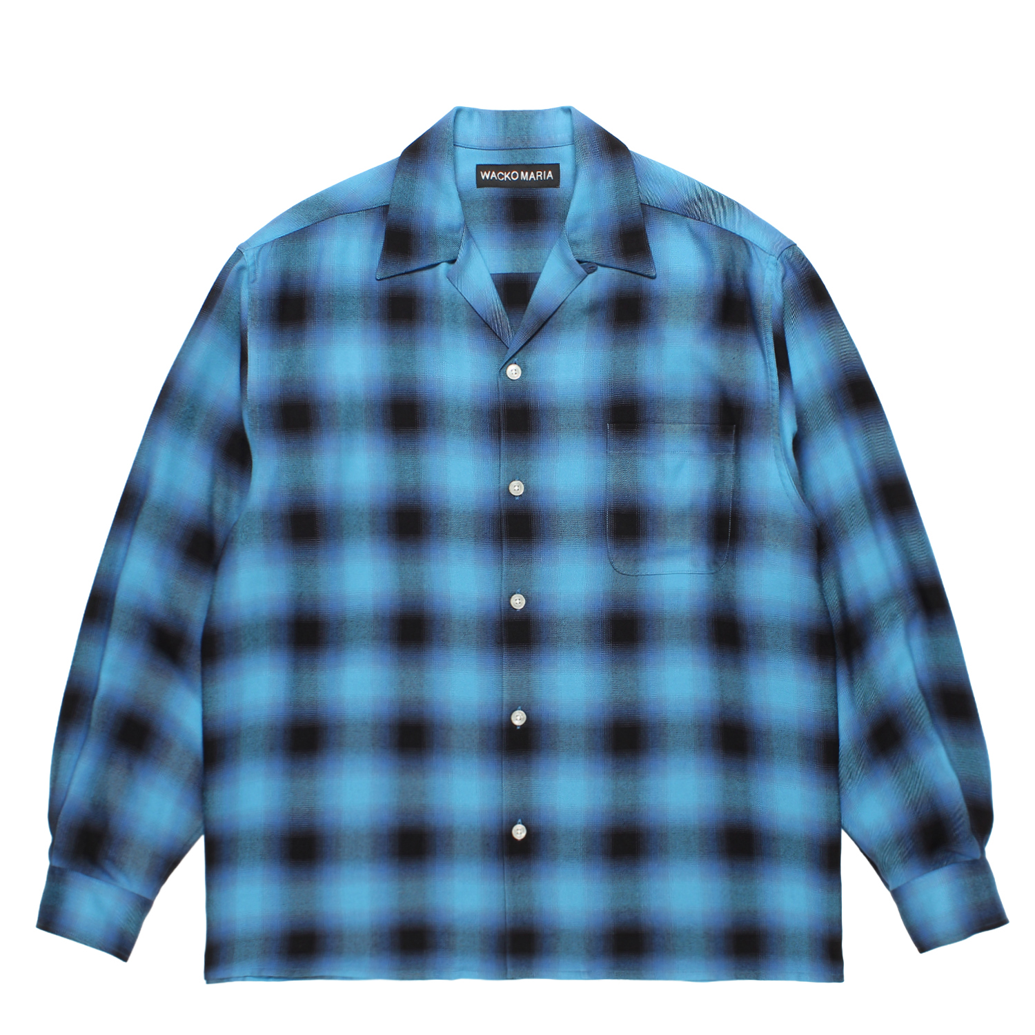 OMBRE CHECK OPEN COLLAR SHIRT L/S (TYPE-5)