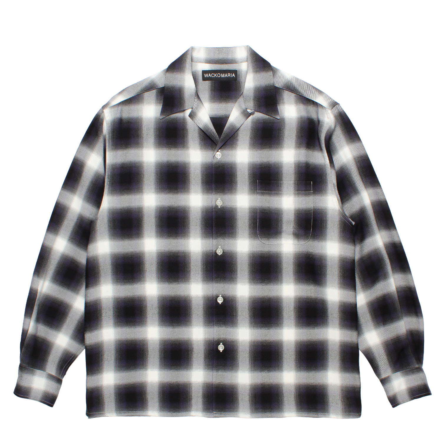 OMBRE CHECK OPEN COLLAR SHIRT L/S (TYPE-4)