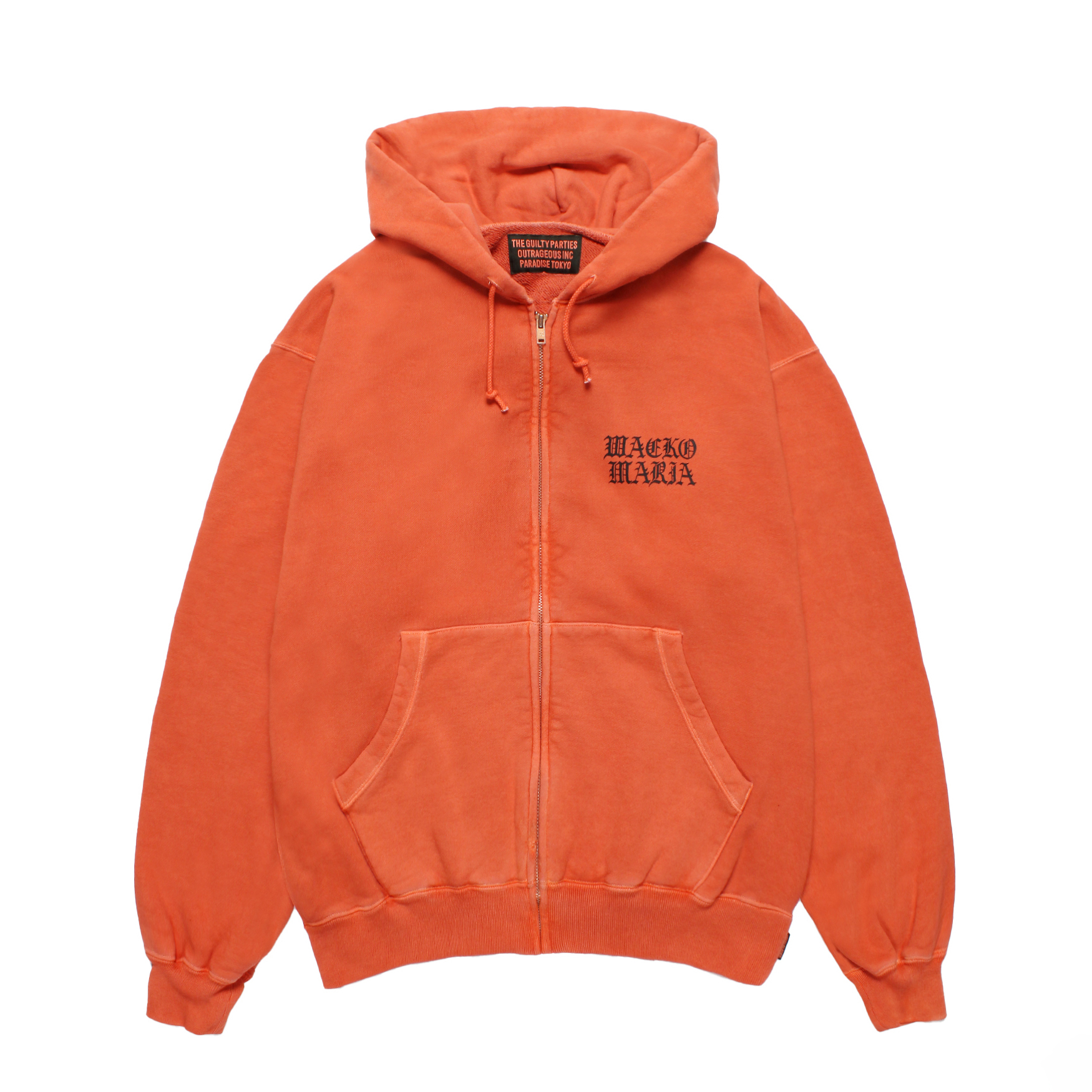 DEATH ROW RECORDS / WASHED MIDDLE WEIGHT FULL ZIP HOODED SWEAT SHIRT