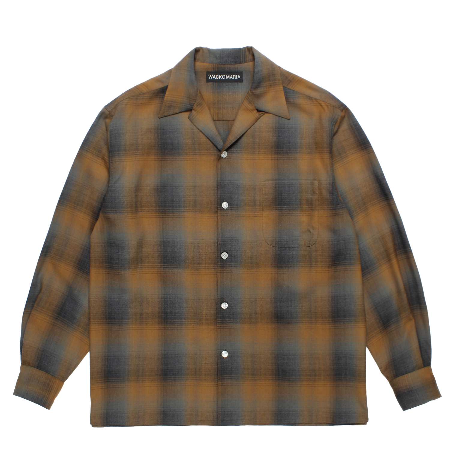OMBRE CHECK OPEN COLLAR SHIRT L/S (TYPE-6)