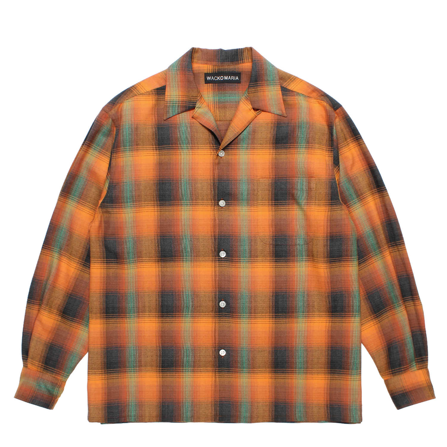 OMBRE CHECK OPEN COLLAR SHIRT L/S (TYPE-6)