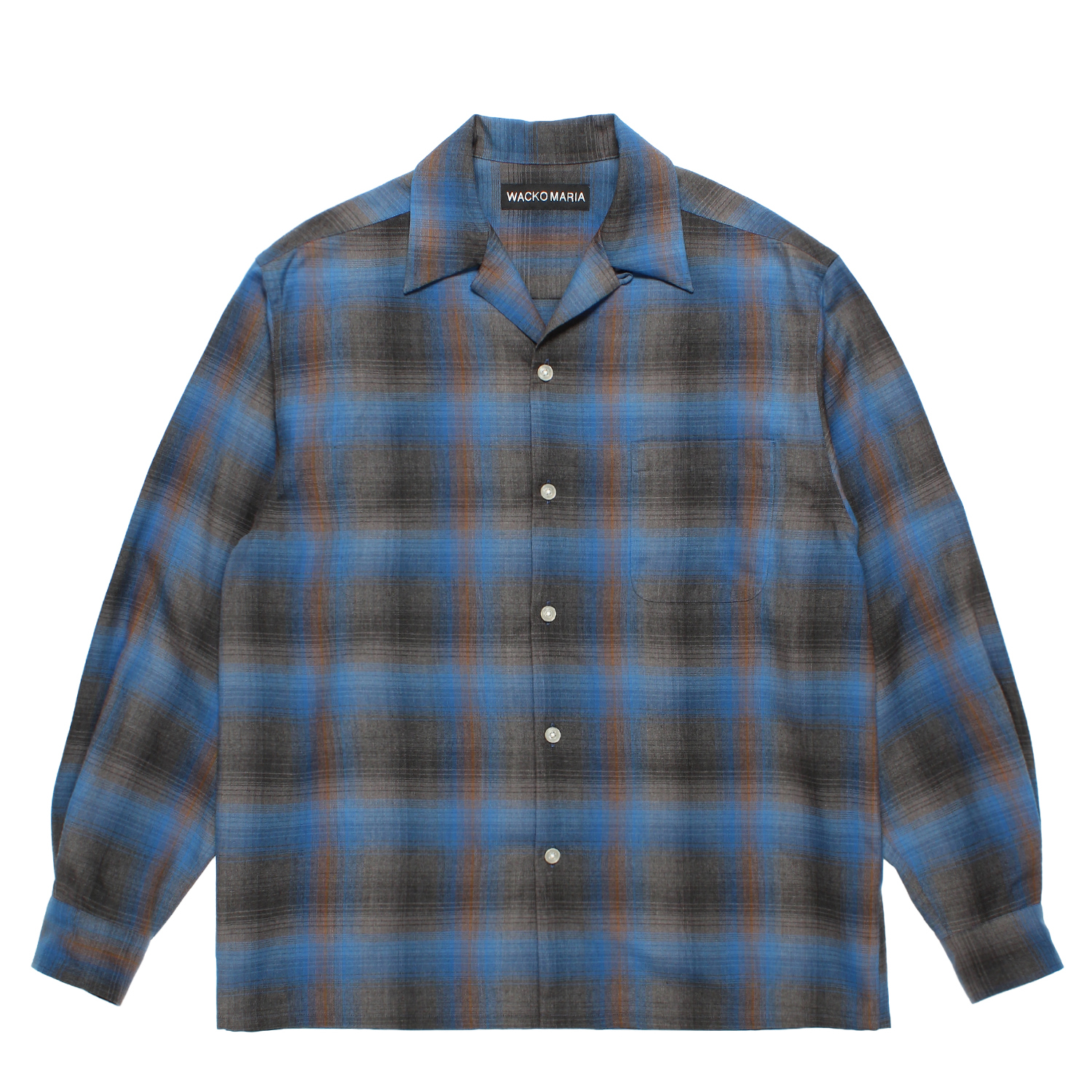 OMBRE CHECK OPEN COLLAR SHIRT L/S (TYPE-6)