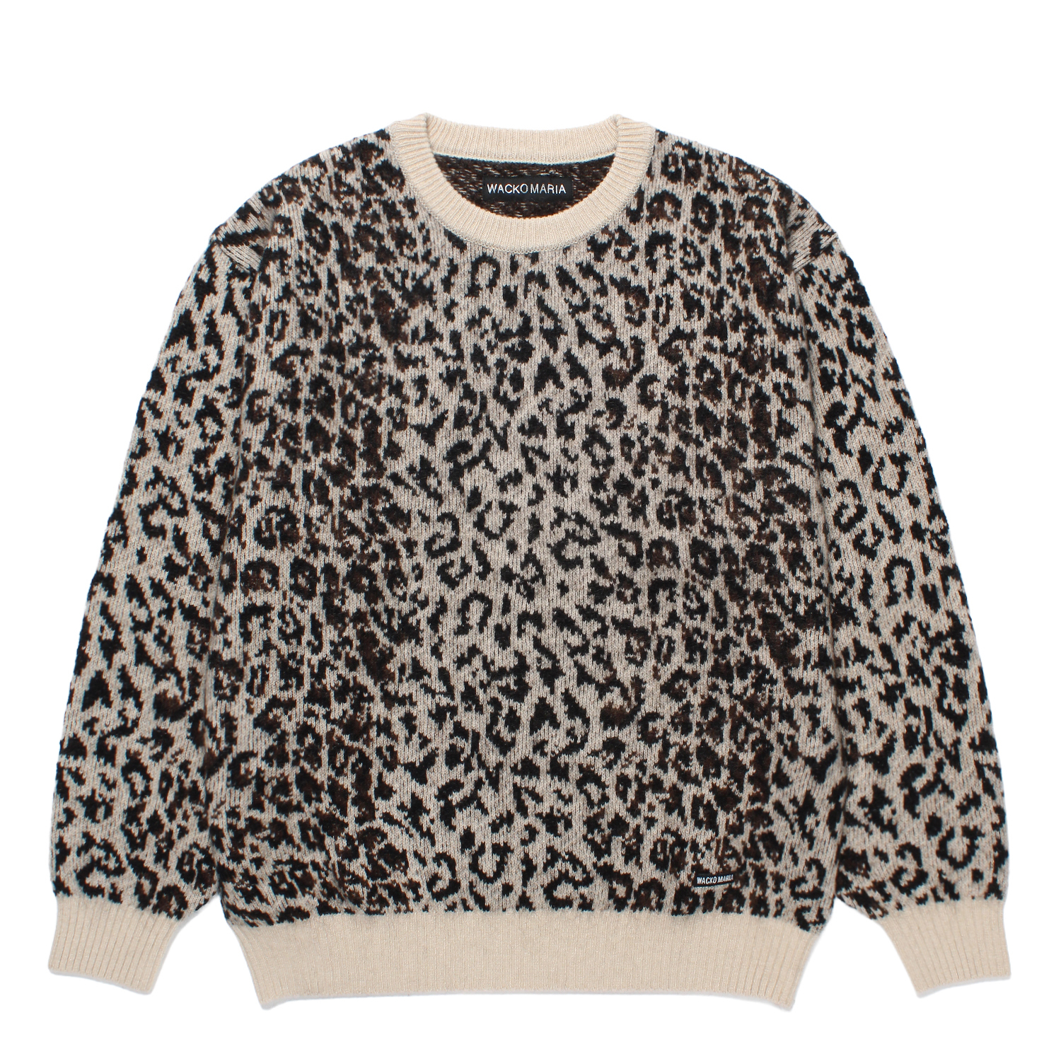 LEOPARD MOHAIR CREW NECK SWEATER